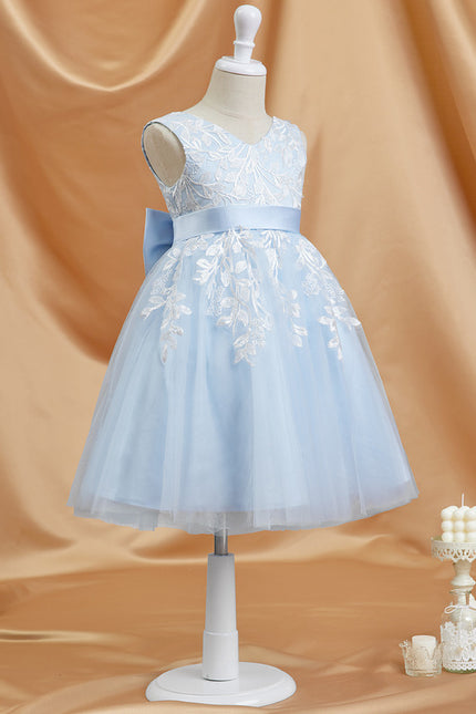 Robe Dentelle Bleu Ciel Tulle - gallery 5