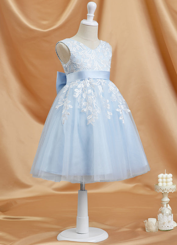 Robe Dentelle Bleu Ciel Tulle - gallery 5