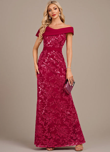 Robe Dentelle Soirée Bordeaux Élégante