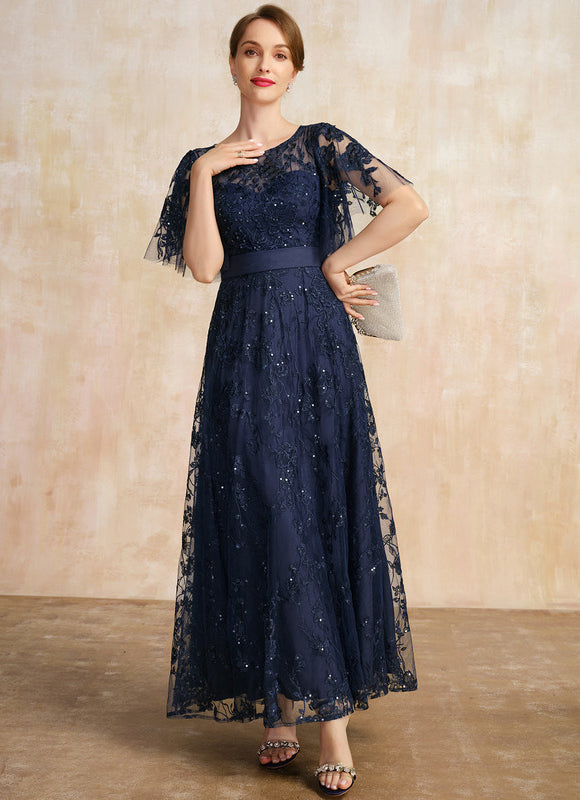 Robe Dentelle Dentelle Marine - gallery 2