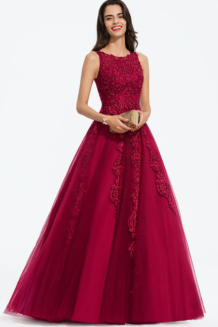 Robe Dentelle Rubis Ornée - gallery 3