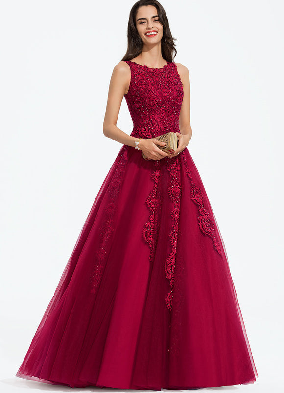 Robe Dentelle Rubis Ornée - gallery 3