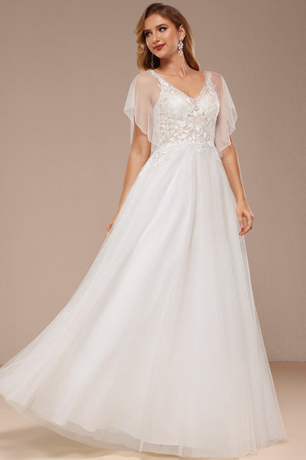 Robe Dentelle Nuptiale Tulle Volants - gallery 3