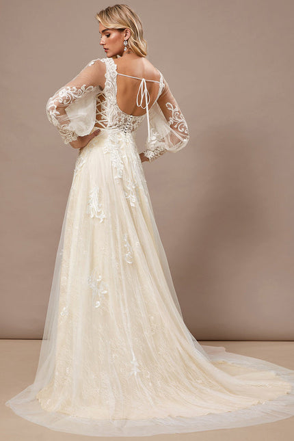 Robe Mariee Dentelle Manche Courte - gallery 6