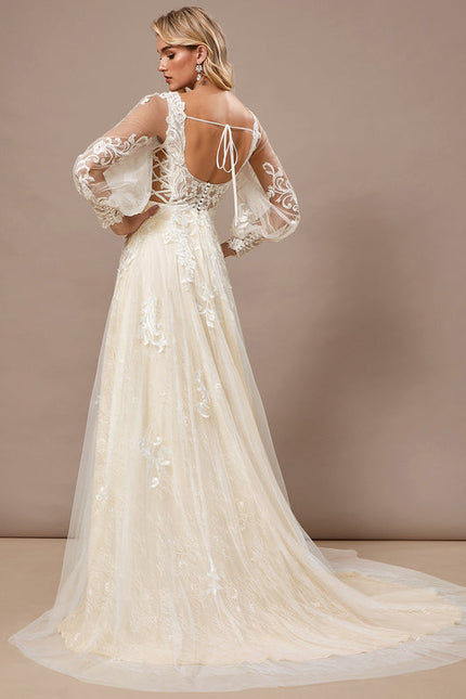 Robe Mariee Dentelle Manche Courte - gallery 6