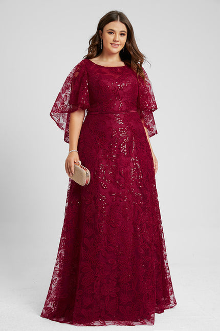 Robe Dentelle Éclat Bordeaux - gallery 6