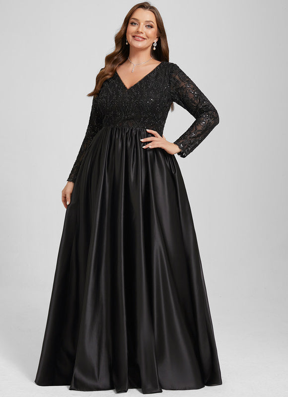 Robe Dentelle Noire Satinée - gallery 9