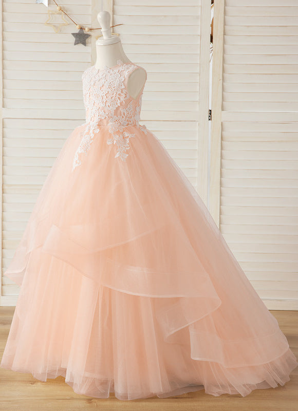 Robe Demoiselle D'Honneur Dentelle Rose - gallery 3