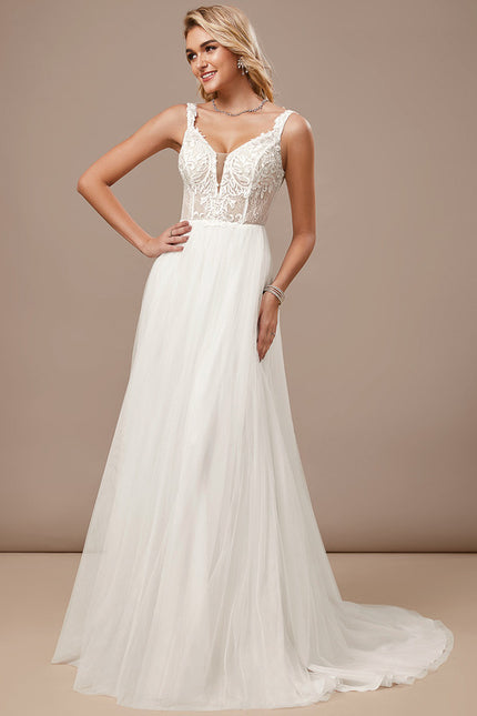 Robe De Mariee Fluide Et Dentelle - gallery 3