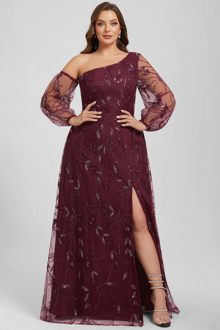 Robe Dentelle Bordeaux Pailletée - gallery 9