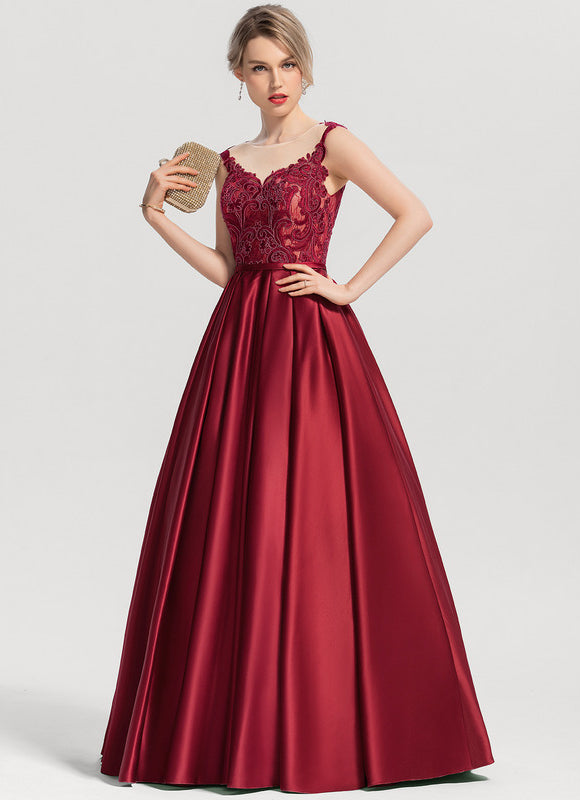 Robe Dentelle Bordeaux Élégante - gallery 1