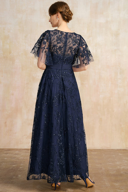 Robe Dentelle Dentelle Marine - gallery 5