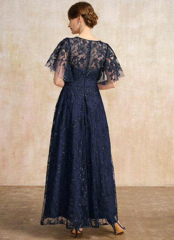 Robe Dentelle Dentelle Marine - gallery 5