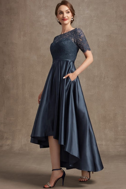 Robe De Soirée Soie Et Dentelle - gallery 3