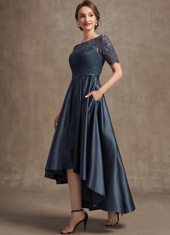 Robe De Soirée Soie Et Dentelle - gallery 3