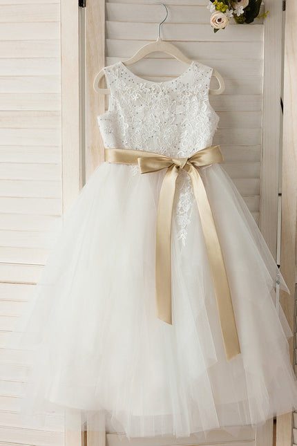 Robe Dentelle Tulle Ivoire Ornée