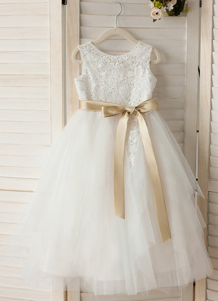 Robe Dentelle Tulle Ivoire Ornée