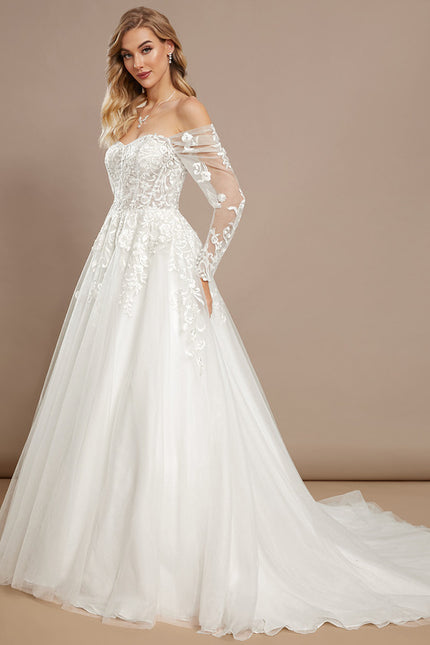 Robe Dentelle Nuptiale Tulle Brodé - gallery 1