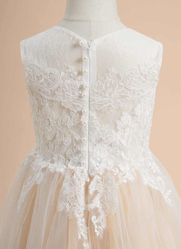 Robe Dentelle Tulle Perlée - gallery 1