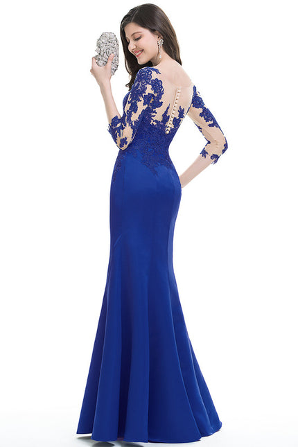 Robe Dentelle Satin Émeraude - gallery 1