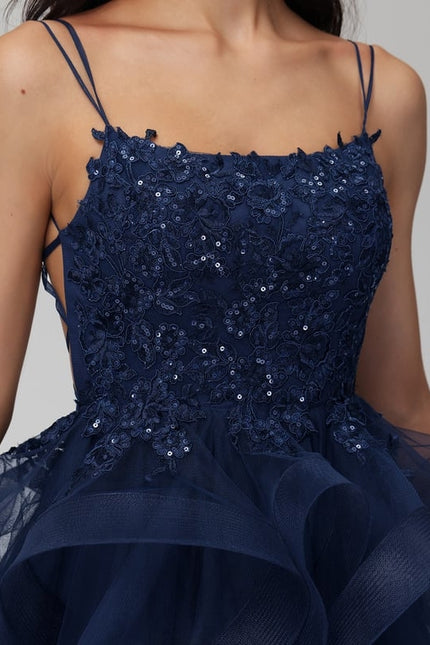 Robe Dentelle Tulle Festif Marine - gallery 2