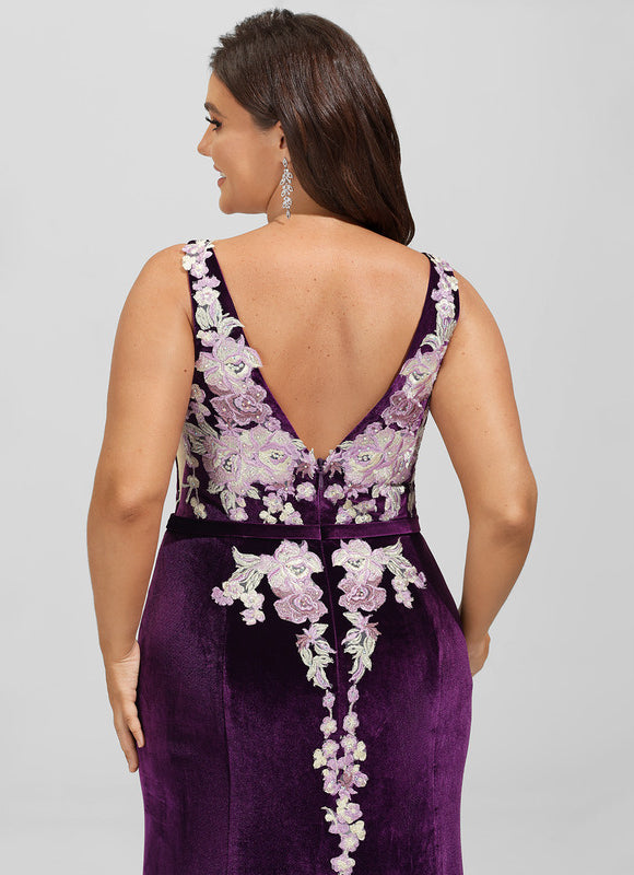 Robe Dentelle Velours Floral - gallery 9