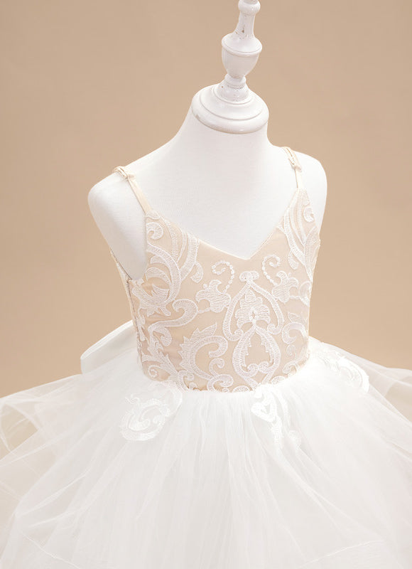 Robe Dentelle Tulle Volants - gallery 6
