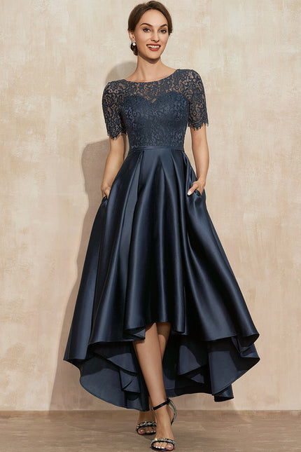 Robe De Soirée Soie Et Dentelle - gallery 1