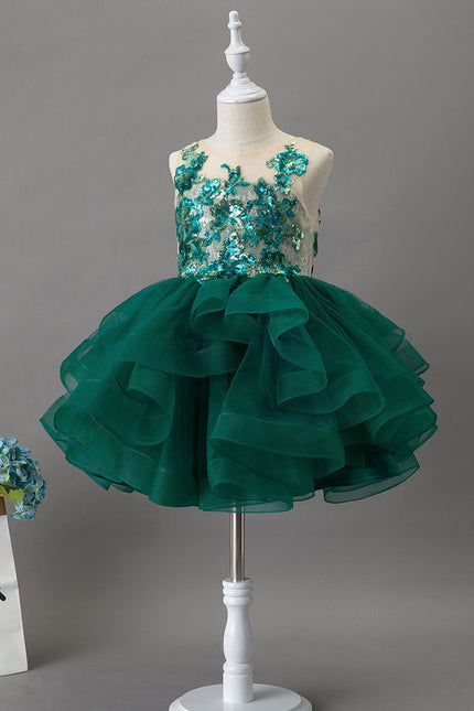 Robe Dentelle Festive Émeraude - gallery 3