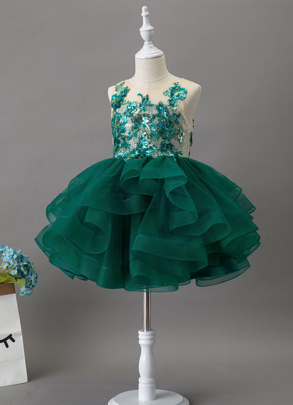 Robe Dentelle Festive Émeraude - gallery 3