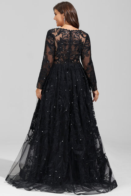 Robe Dentelle De Soirée Scintillante - gallery 7