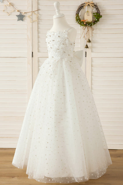 Robe Dentelle Enfant Nuptiale Perlée - gallery 4