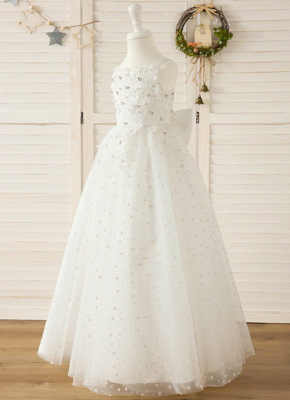 Robe Dentelle Enfant Nuptiale Perlée - gallery 4