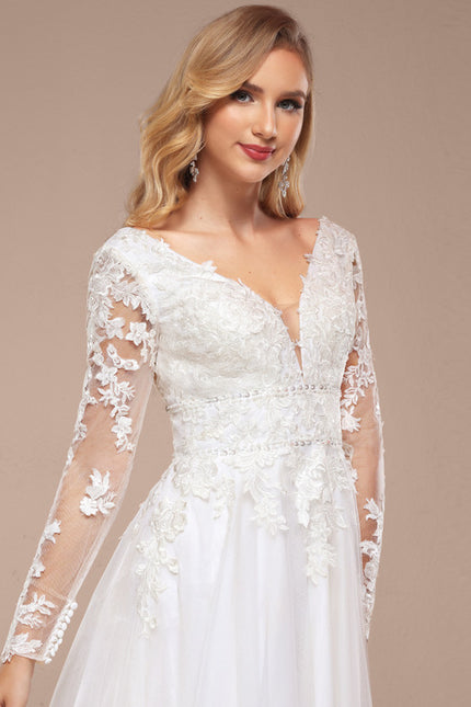 Robe Dentelle Éthérée Perlée - gallery 1