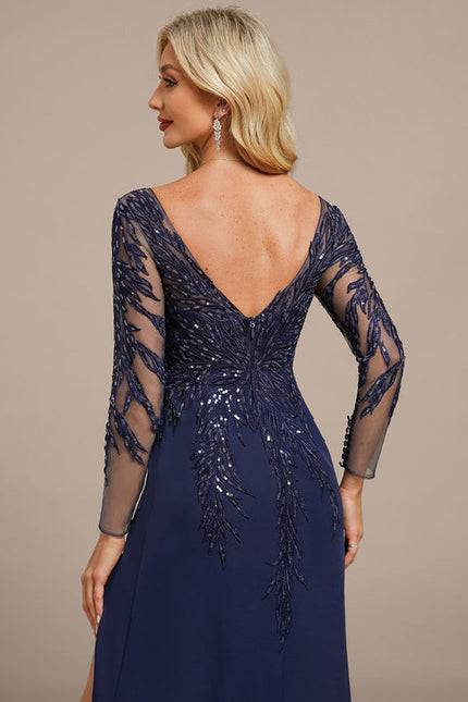 Robe Longue Fendue Dentelle - gallery 7