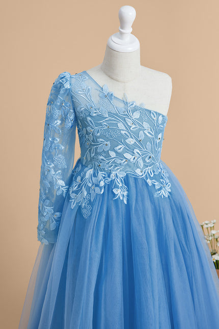 Robe Dentelle Bleue Florale - gallery 3