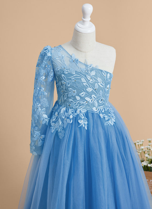Robe Dentelle Bleue Florale - gallery 3