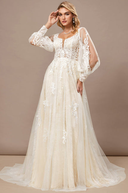 Robe Mariee Dentelle Manche Courte - gallery 2