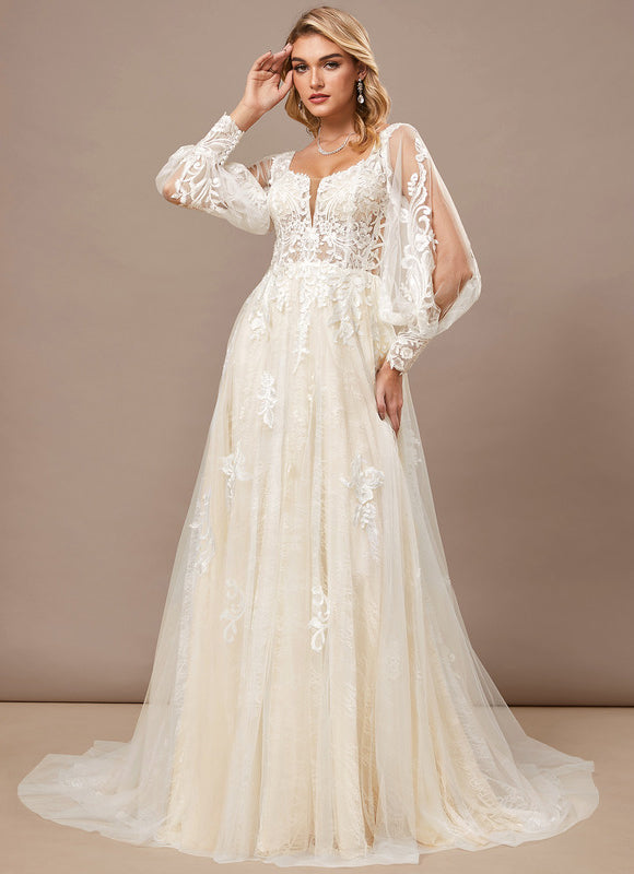 Robe Mariee Dentelle Manche Courte - gallery 2