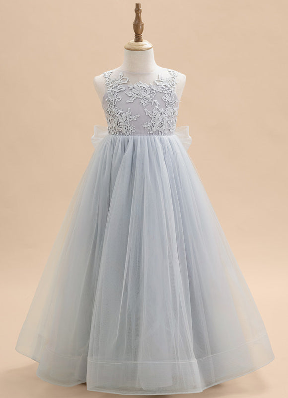 Robe Dentelle Tulle Bleu Clair - gallery 1