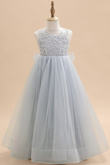 Robe Dentelle Tulle Bleu Clair - gallery 1