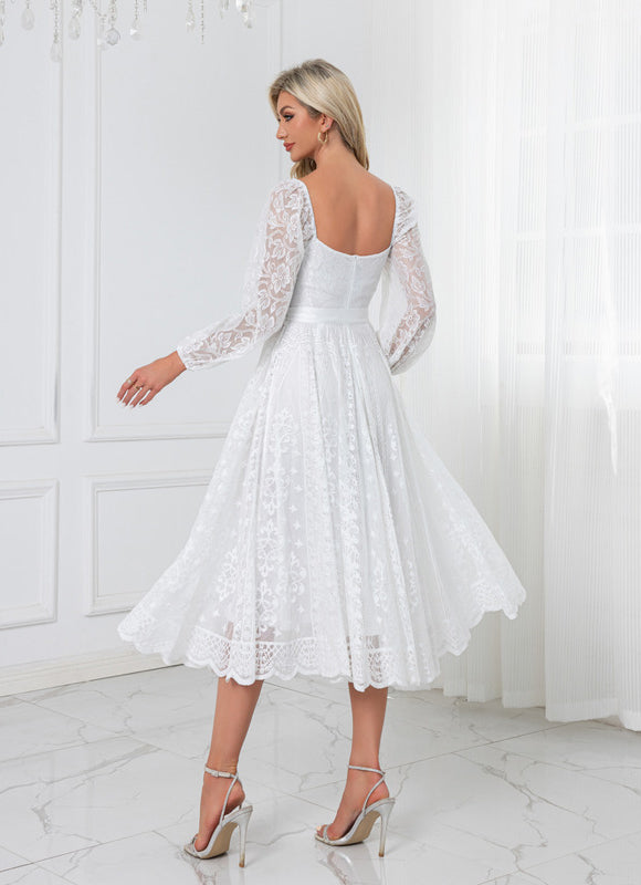 Robe Blanche Dentelle Mariage Civil - gallery 2