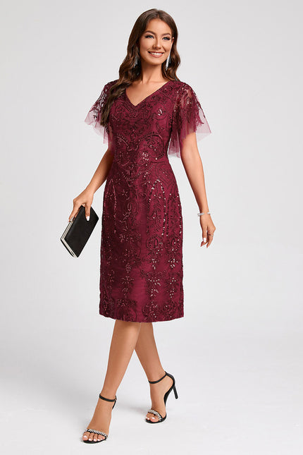 Robe Dentelle Rouge Bordeaux - gallery 3