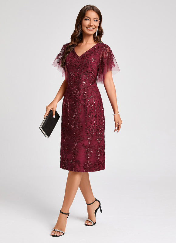Robe Dentelle Rouge Bordeaux - gallery 3