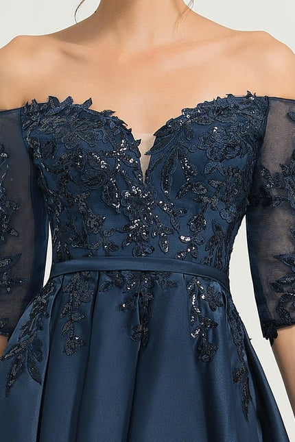Robe De Soirée Bleu Roi Dentelle - gallery 5