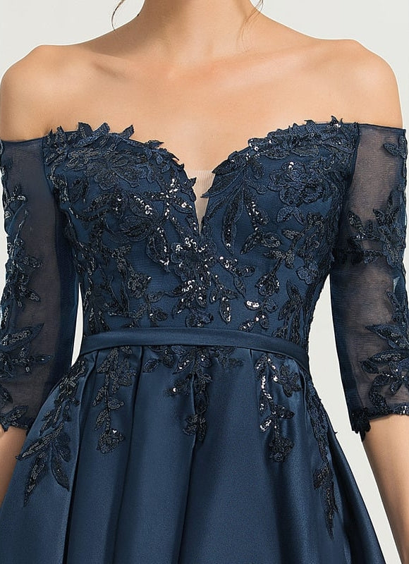 Robe De Soirée Bleu Roi Dentelle - gallery 5