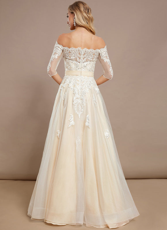 Robe Dentelle Princesse Tulle Ornée - gallery 5