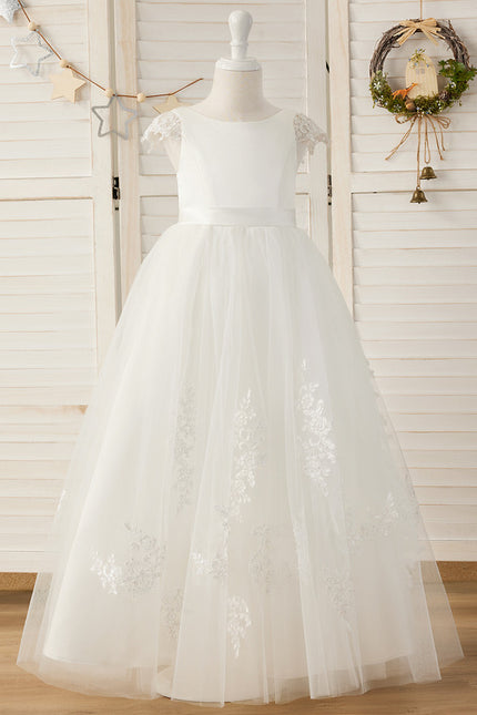 Robe Dentelle Nuptiale Enfant Tulle - gallery 4