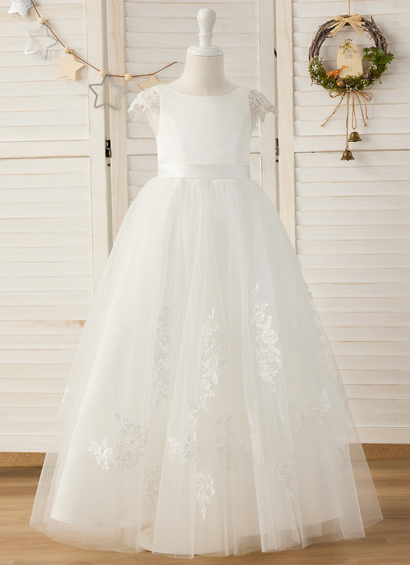 Robe Dentelle Nuptiale Enfant Tulle - gallery 4