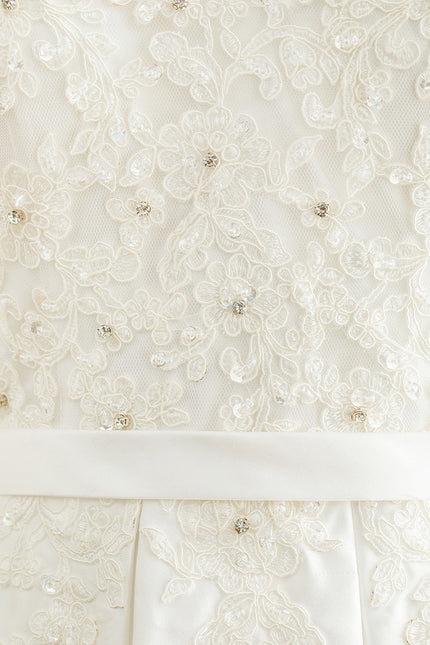Robe Dentelle Nuptiale Asymétrique Satinée - gallery 2